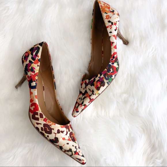 floral low heels
